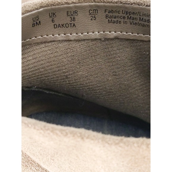 Dr. Scholl's Dakota Ankle Wedge Booties Lace Up Tassel Taupe Suede Size 8M - Picture 10 of 10